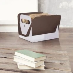 Hoya Designer Holzkorb Aus Aluminium Weiß Und Bronze -Heizungsanlagen hoya holzkorb designer pelletkorb weiss bronze web3 1280x1280