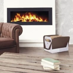 Hoya Designer Holzkorb Aus Aluminium Weiß Und Bronze -Heizungsanlagen hoya holzkorb designer pelletkorb weiss bronze web4 1280x1280