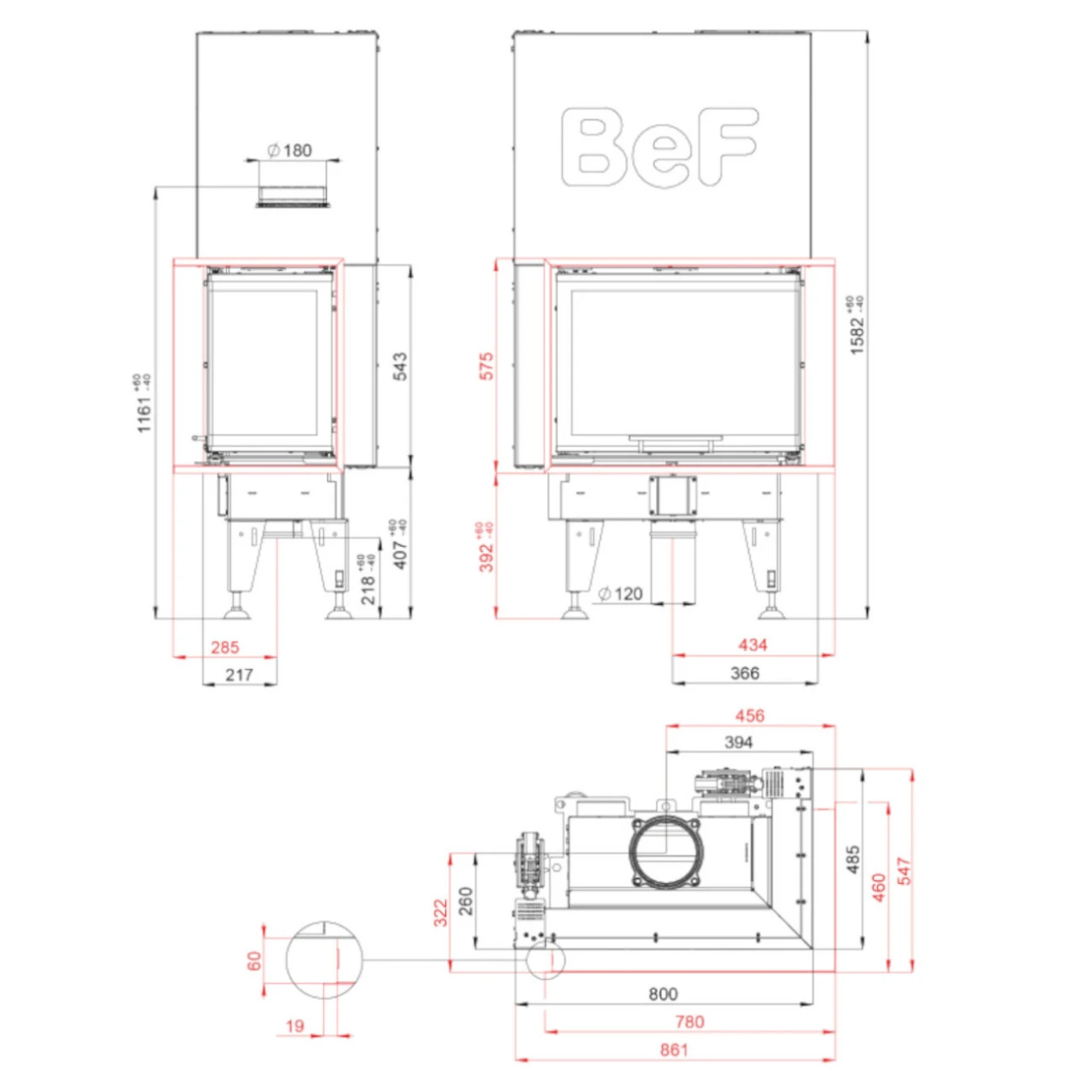 Feel V8CP Eck-Kamineinsatz 8kW Für Niedrigenergiehäuser 4 Feel V8CP Eck-Kamineinsatz 8kW Für Niedrigenergiehäuser – Bild 2