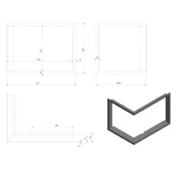 Eck-Kamineinsatz VNL Links 12kW Hebetür 18 Eck-Kamineinsatz VNL Links 12kW Hebetür -Heizungsanlagen kamineinsatz vnl 700 480 blendrahmen masse 1280x1280