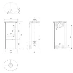 Koza AB/S/DR/BC Kaminofen Schwarz Beton Creme 8 KW -Heizungsanlagen kaminofen koza a s dr beton creme masse 1280x1280