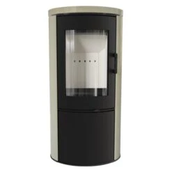 Heizungsanlagen 20 Koza AB/S/DR/BC Kaminofen Schwarz Beton Creme 8 KW