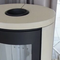 Koza AB/S/DR/BC Kaminofen Schwarz Beton Creme 8 KW -Heizungsanlagen kaminofen koza a s dr beton creme web4 1280x1280