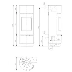 Atika Steel Kaminofen Schwarz 7kW -Heizungsanlagen kaminofen atika steel masse 1280x1280