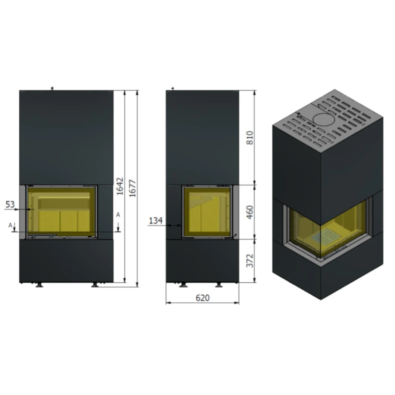 Eckamin Keramik Kaminbausatz Rechts 2PXLTH 6kW 10 Eckamin Keramik Kaminbausatz Rechts 2PXLTH 6kW – Bild 8