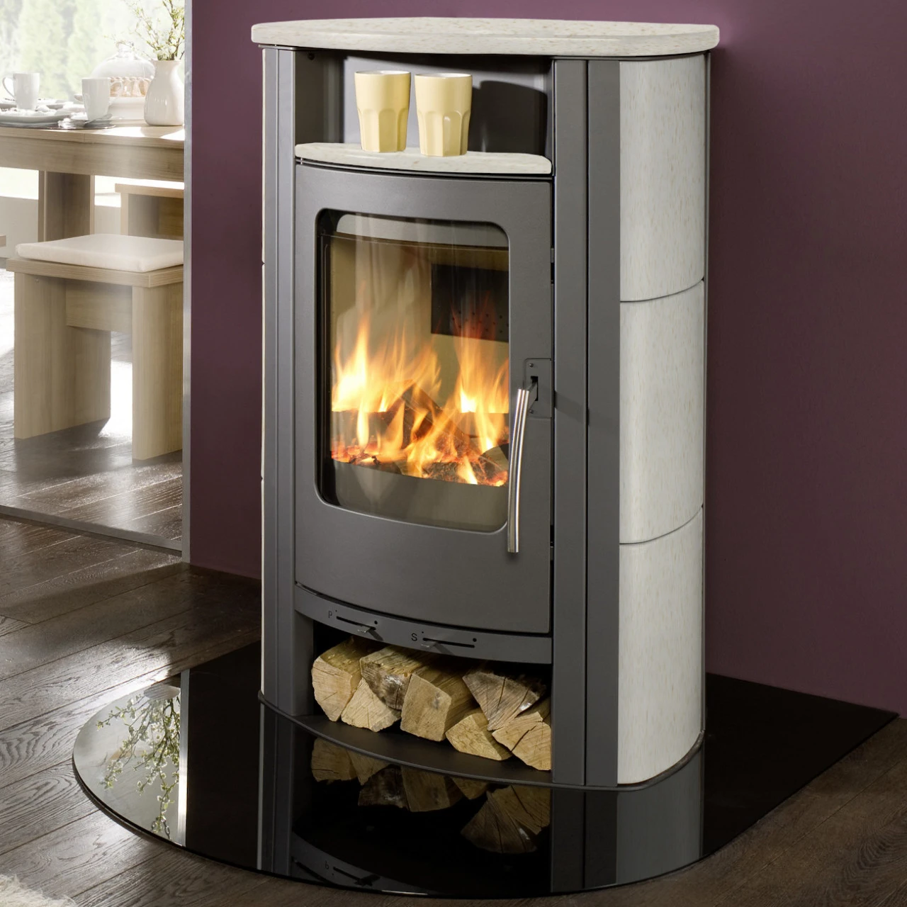 Caron Aqua Wasser Kaminofen 7+3 KW Gussgrau Mit Kachel Ahorn 3 Caron Aqua Wasser Kaminofen 7+3 KW Gussgrau Mit Kachel Ahorn