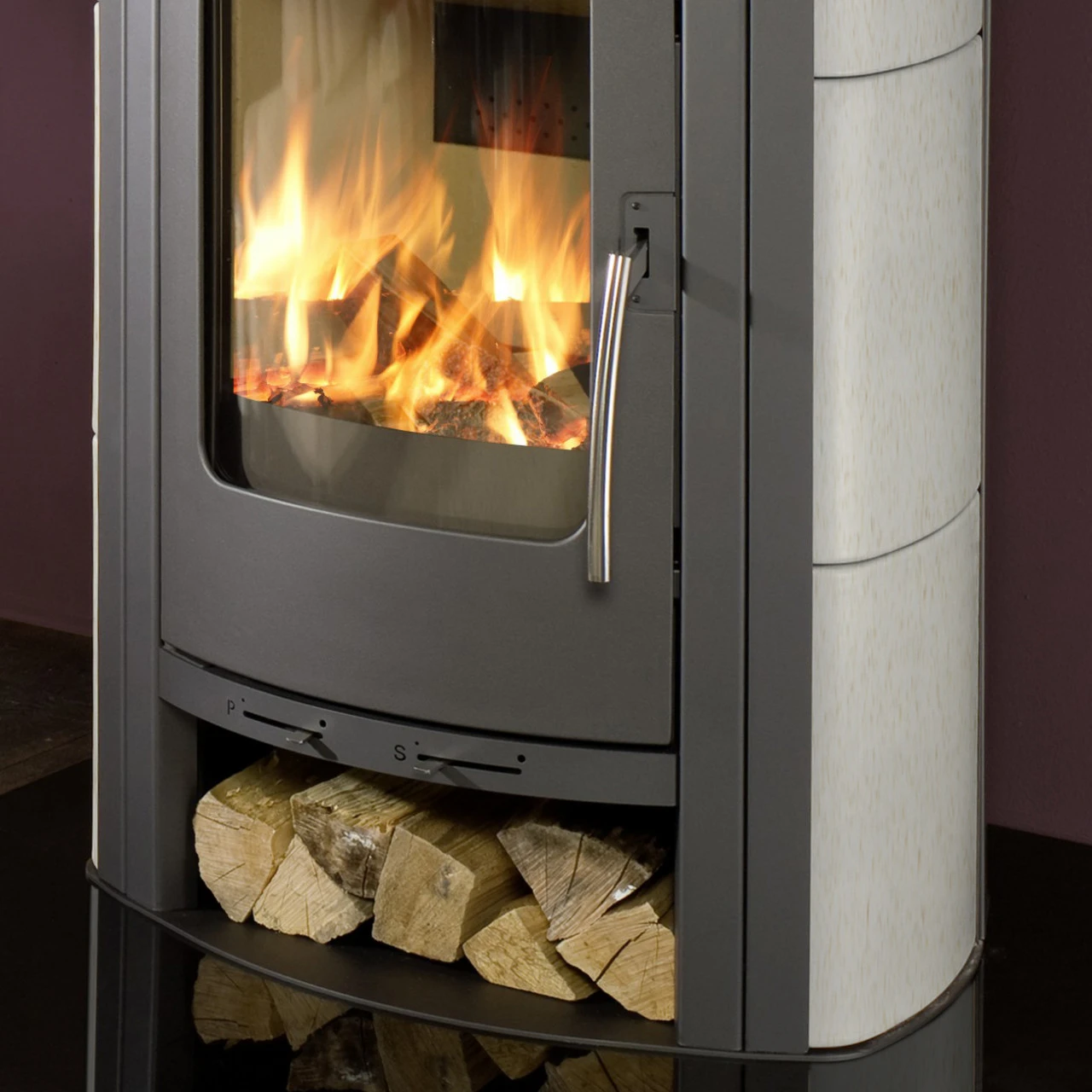 Caron Aqua Wasser Kaminofen 7+3 KW Gussgrau Mit Kachel Ahorn 5 Caron Aqua Wasser Kaminofen 7+3 KW Gussgrau Mit Kachel Ahorn – Bild 3