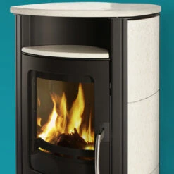 Caron Aqua Wasser Kaminofen 4+3 Schwarz Kachel Ahorn -Heizungsanlagen koppe caron aqua ahorn schwarz oben 1280x1280