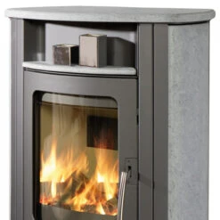 Caron Aqua Wasser Kaminofen 7+3 KW Gussgrau Mit Serpentinstein -Heizungsanlagen koppe caron aqua serpentino gussgrau oben 1280x1280