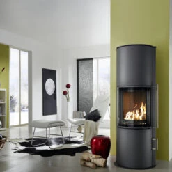 Nexus Aqua 180° Panorama Wasser Kaminofen 7+4 KW Gussgrau