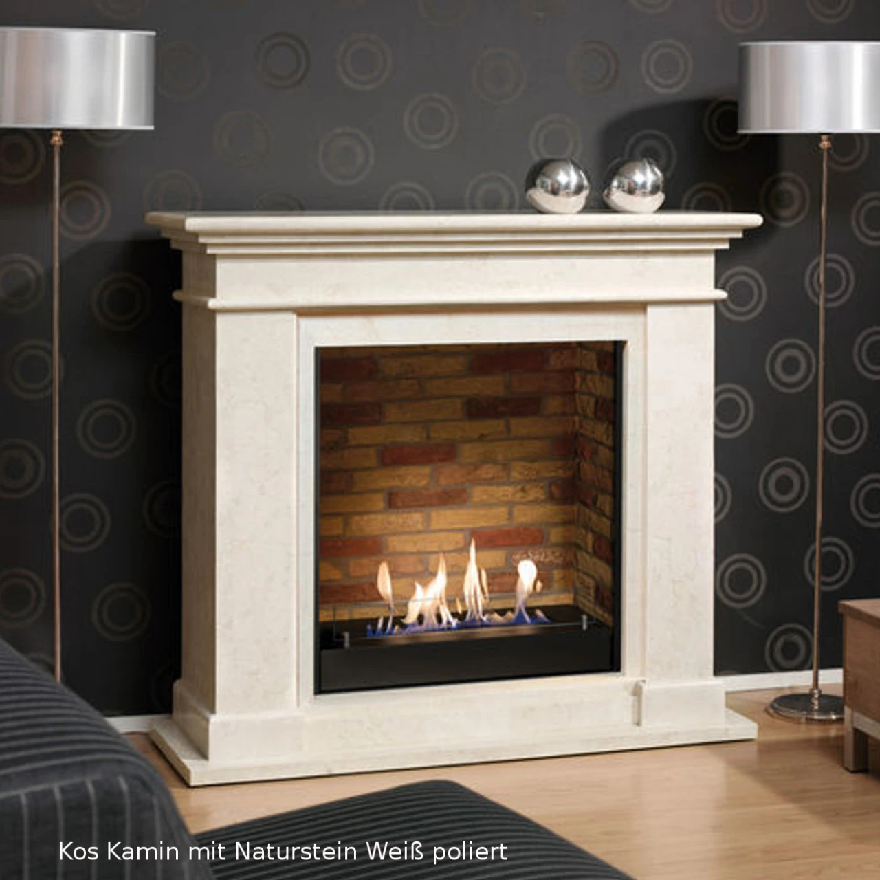 Kos Bioethanol Kamin Naturstein Weiß Mit Steindekor 4 Kos Bioethanol Kamin Naturstein Weiß Mit Steindekor – Bild 2