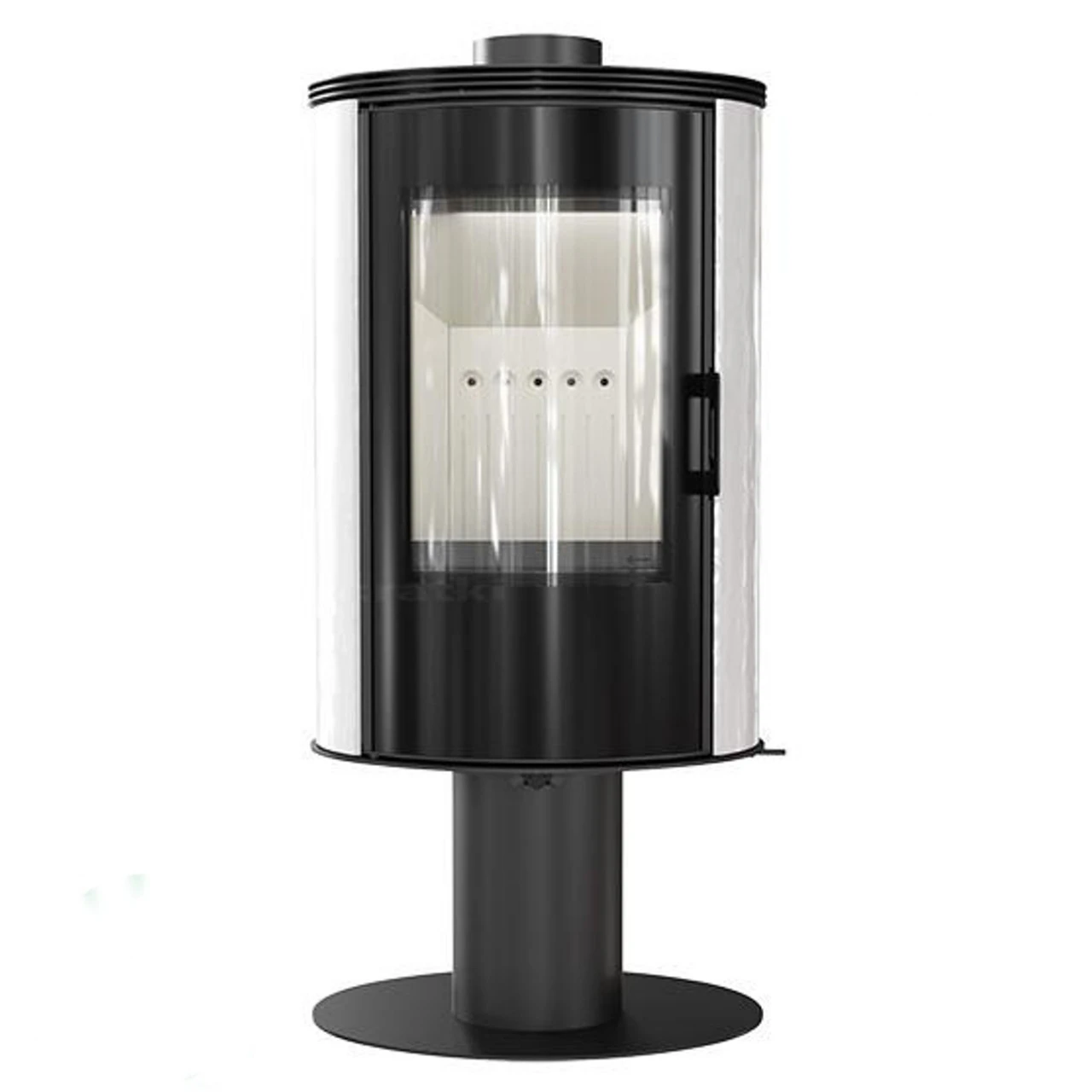 Koza AB/S/N/O/Glass Drehbarer Kaminofen 8kW Weiße Kacheln 4 Koza AB/S/N/O/Glass Drehbarer Kaminofen 8kW Weiße Kacheln – Bild 2