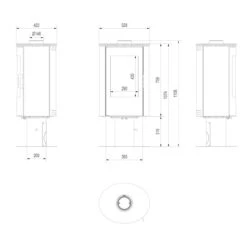 Koza AB/S/N/O/Glass Drehbarer Kaminofen 8kW Weiße Kacheln 18 Koza AB/S/N/O/Glass Drehbarer Kaminofen 8kW Weiße Kacheln -Heizungsanlagen koza b s no web kaminofen masse 1280x1280 1