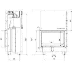 MBA17 Warmluft-Eckkamineinsatz Linksverglast 17kW Mit Hebetür -Heizungsanlagen kratki mba g links masse1 1280x1280