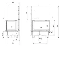 MBM Warmluft-Eckkamineinsatz Rechtsverglast 10kW Hebetür -Heizungsanlagen kratki mbm g rechts masse2 1280x1280