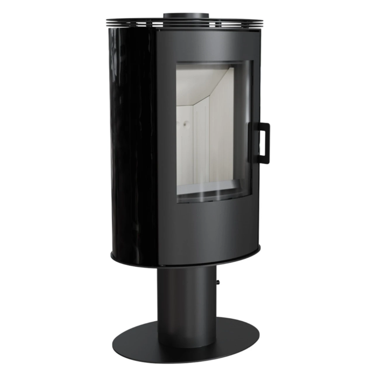 Koza AB/S/N/O/K Drehbarer Kaminofen 8kW Schwarze Kacheln 3 Koza AB/S/N/O/K Drehbarer Kaminofen 8kW Schwarze Kacheln