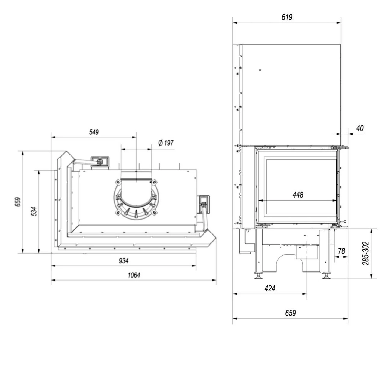 Nadia 14 Warmluft Kamineinsatz 14kW Hebetür Links Verglast 10 Nadia 14 Warmluft Kamineinsatz 14kW Hebetür Links Verglast – Bild 8