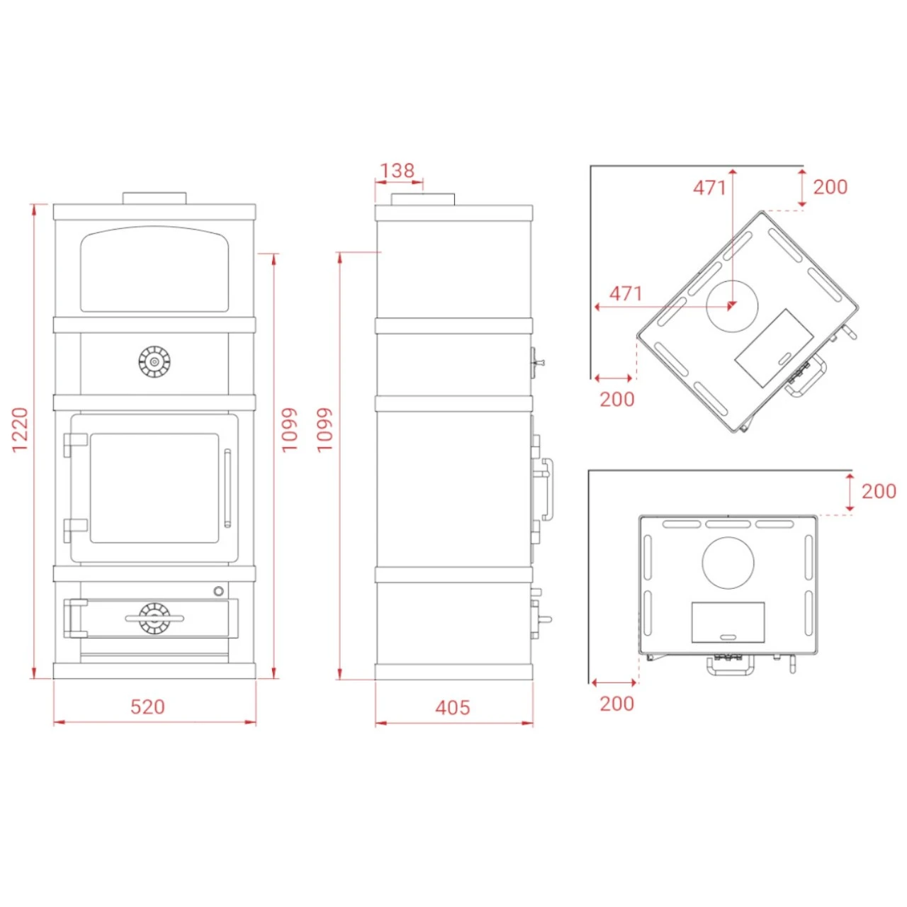 Lotus 2060 Kaminofen Mit Warmhaltefachtür 8kW Schwarz 5 Lotus 2060 Kaminofen Mit Warmhaltefachtür 8kW Schwarz – Bild 3