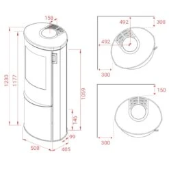 Liva 6S Indian Night Kaminofen 5kW -Heizungsanlagen lotus liva 6 s masse 1280x1280
