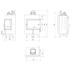 Lucy 12 Warmluft Kamineinsatz Rechtsverglast 12kW 23 Lucy 12 Warmluft Kamineinsatz Rechtsverglast 12kW -Heizungsanlagen lucy 12 rechts masse 1280x1280
