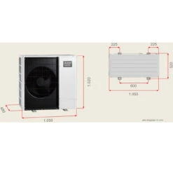 Zubadan Inverter Mit Hydromodul Kaskade Set Mit 20 Kw - Z 2.100 Heizen -Heizungsanlagen masse mitsubishi aussengeraet 1280x1280 2