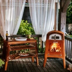 Nexo Holz Grill-Tisch / Beistelltisch Cortenstahl -Heizungsanlagen masuria m klassisch holzofen grill pizzaofen cortenstahl web3 1280x1280