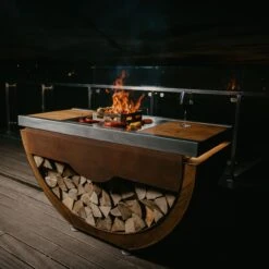 Narie Outdoor Kücheninsel Grill Cortenstahl -Heizungsanlagen masuria outdoor k che k cheninsel holzofen corten3 1280x1280