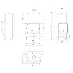 MBM10 Wassergeführter Linksverglaster Kamineinsatz 12kW 16 MBM10 Wassergeführter Linksverglaster Kamineinsatz 12kW -Heizungsanlagen mbm pw 13 l bs w masse 1280x1280