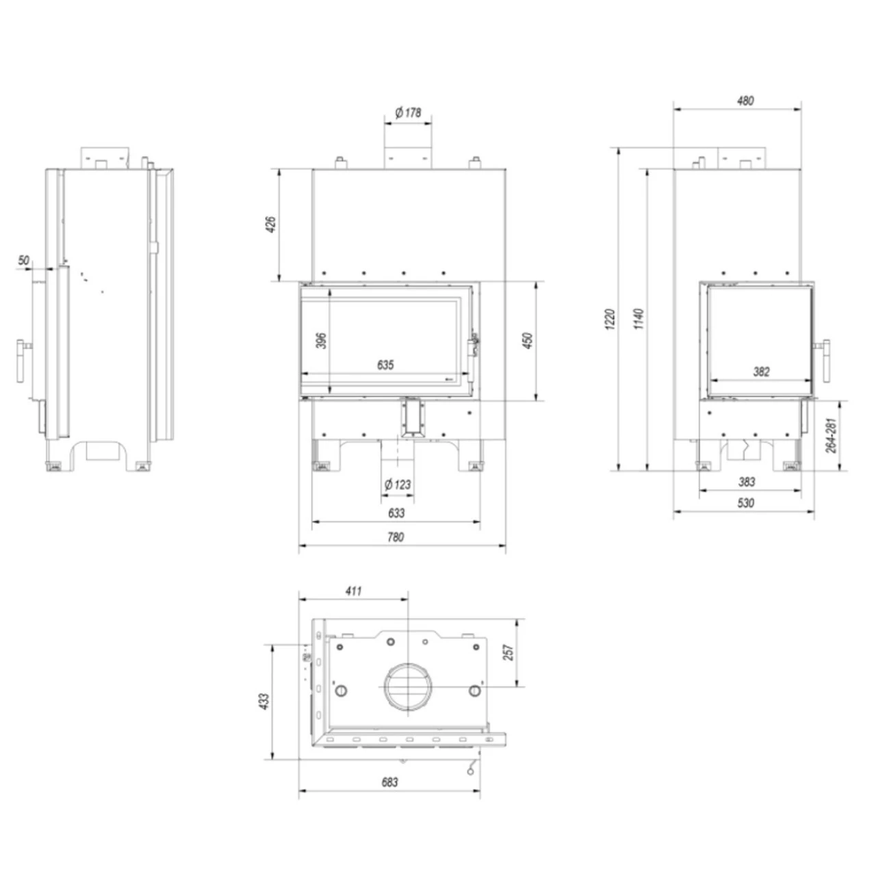 MBM10 Wassergeführter Linksverglaster Kamineinsatz 12kW 7 MBM10 Wassergeführter Linksverglaster Kamineinsatz 12kW – Bild 5