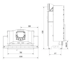 MBO Warmluft-Kamineinsatz 15kW Mit Hebetür -Heizungsanlagen mbo g gerade masse1 1280x1280