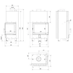 MBZ13 Wassergeführter Rechtsverglaster Kamineinsatz 13kW 23 MBZ13 Wassergeführter Rechtsverglaster Kamineinsatz 13kW -Heizungsanlagen mbz pw 13 p bs w masse 1280x1280