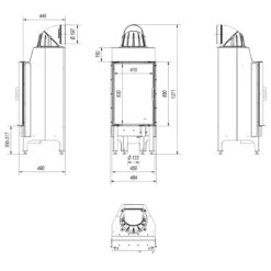 Nadia 9 Warmluft Kamineinsatz 9 KW -Heizungsanlagen nadia 9 masse 1280x1280