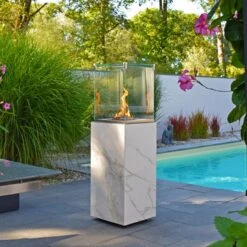 Neocube-o Calacatta Silk Terrassenstrahler / Heizstrahler -Heizungsanlagen neocube o heizstrahler heizpilz terrassenstrahler calacatta web4 1280x1280