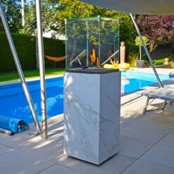 Neocube-o Calacatta Silk Terrassenstrahler / Heizstrahler -Heizungsanlagen neocube o heizstrahler heizpilz terrassenstrahler calacatta web7 1280x1280