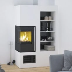 Aracar Compact Mit Kaminbauplatten 5kW Türanschlag Links DIBT -Heizungsanlagen olsberg aracar compact links eck kaminofen web2 1280x1280