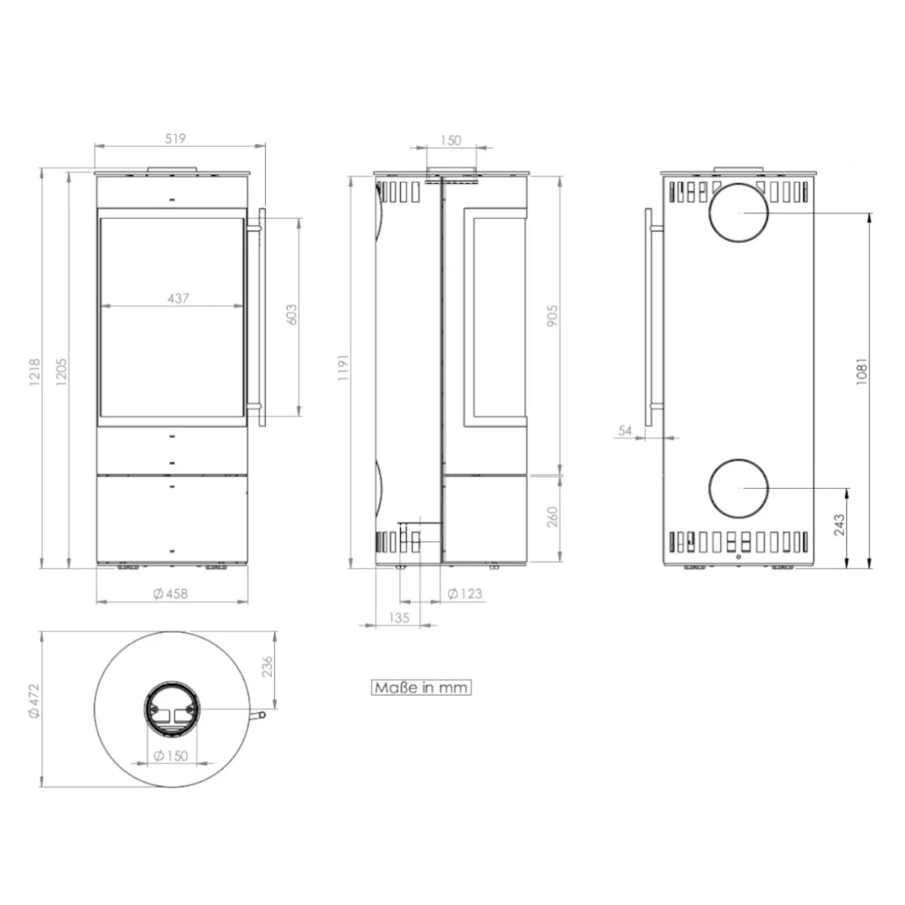 Pular Compact Kaminofen Schwarz 5kW DIBt 4 Pular Compact Kaminofen Schwarz 5kW DIBt – Bild 2
