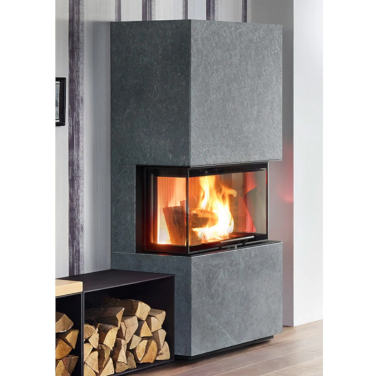 Osorno Panorama Serpentinstein Kaminofen 7,8 KW 3 Osorno Panorama Serpentinstein Kaminofen 7,8 KW