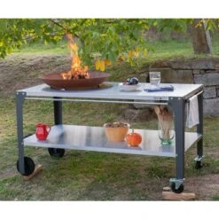 Plancha Grill PIO80 Cortenstahl Mit Edelstahl Arbeitstisch -Heizungsanlagen plancha grill arbeitstisch feuercampus365 pio80 web9 1280x1280