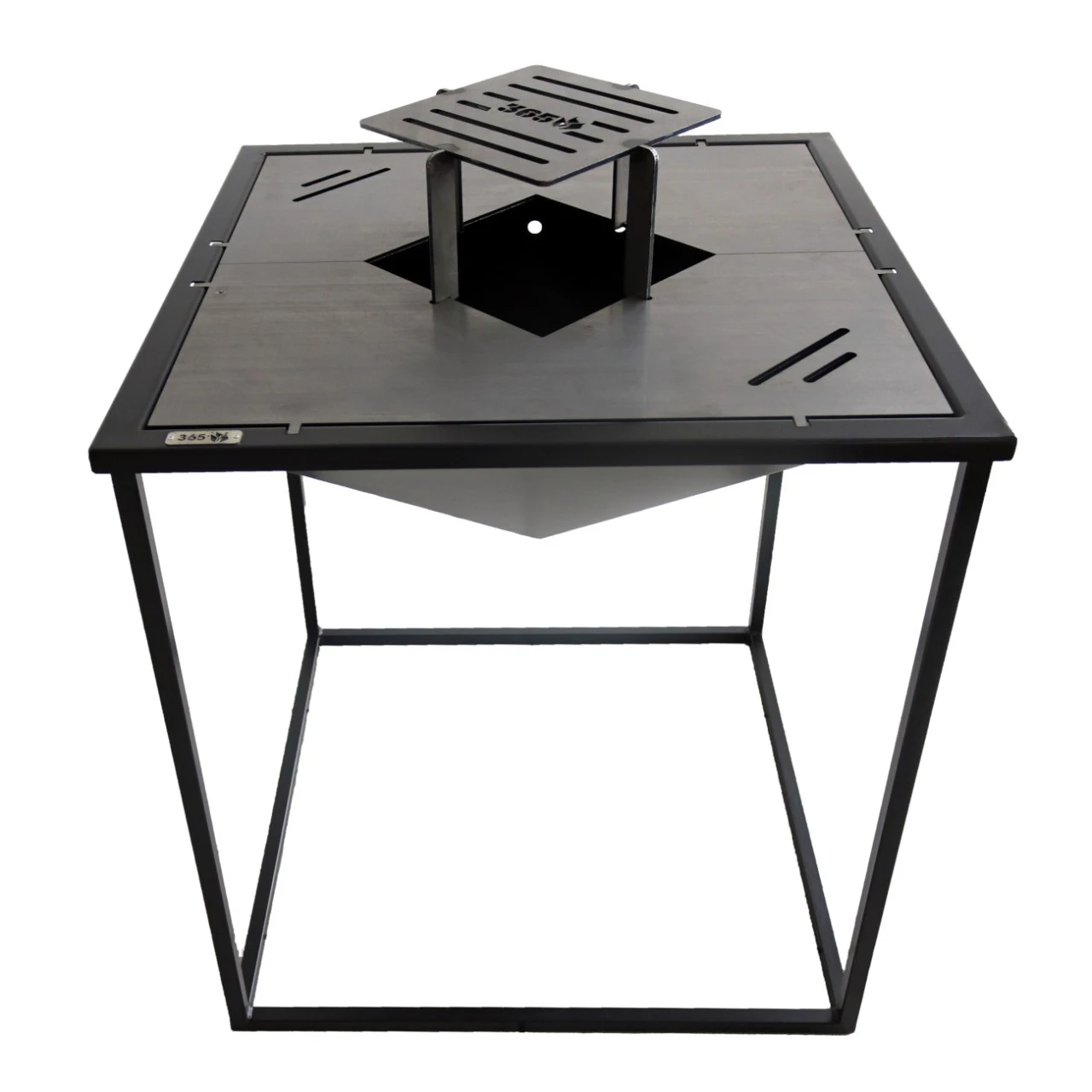 Gartenkamin Plancha MEROE Mit Grillaufsatz Schwarz 3 Gartenkamin Plancha MEROE Mit Grillaufsatz Schwarz