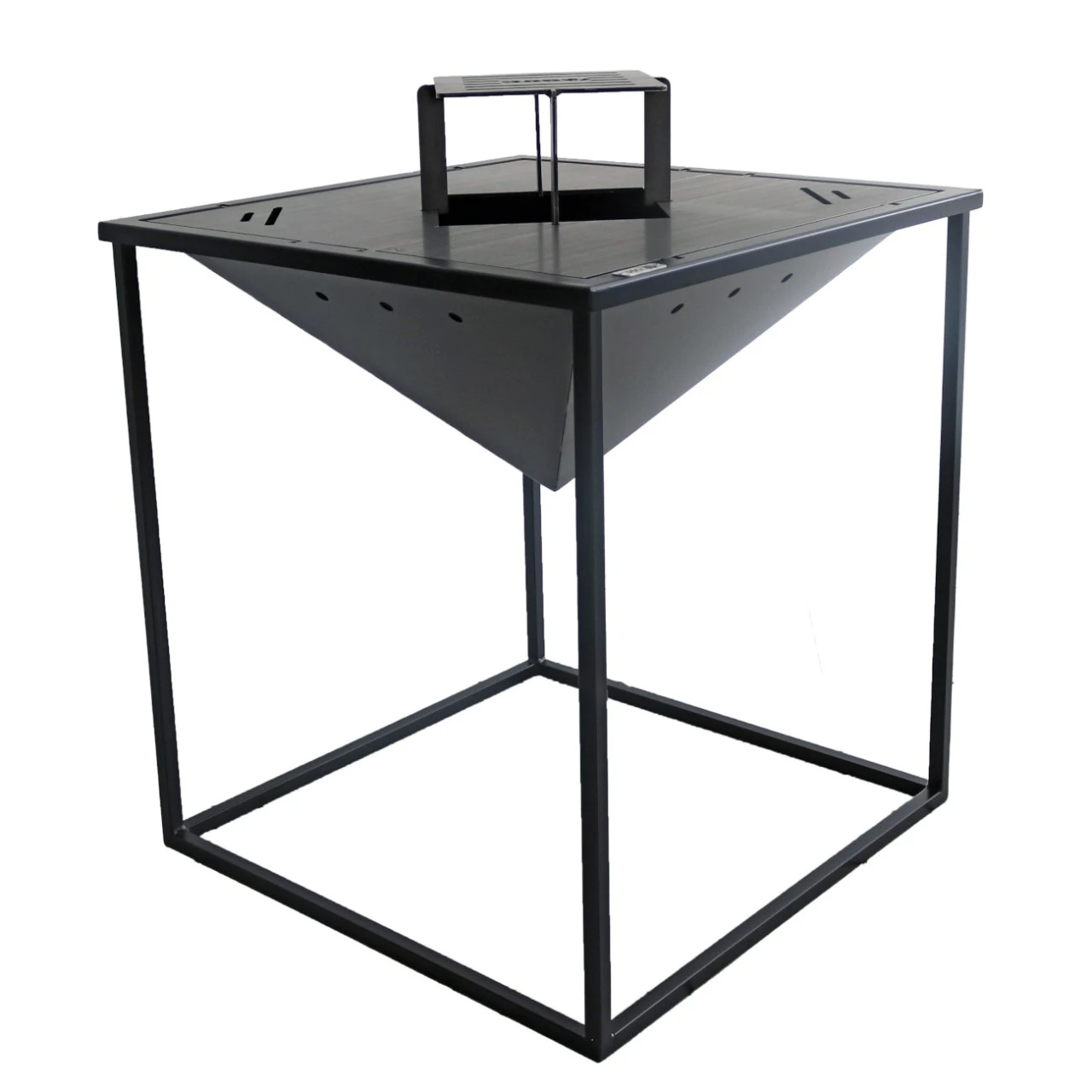 Gartenkamin Plancha MEROE Mit Grillaufsatz Schwarz 6 Gartenkamin Plancha MEROE Mit Grillaufsatz Schwarz – Bild 4