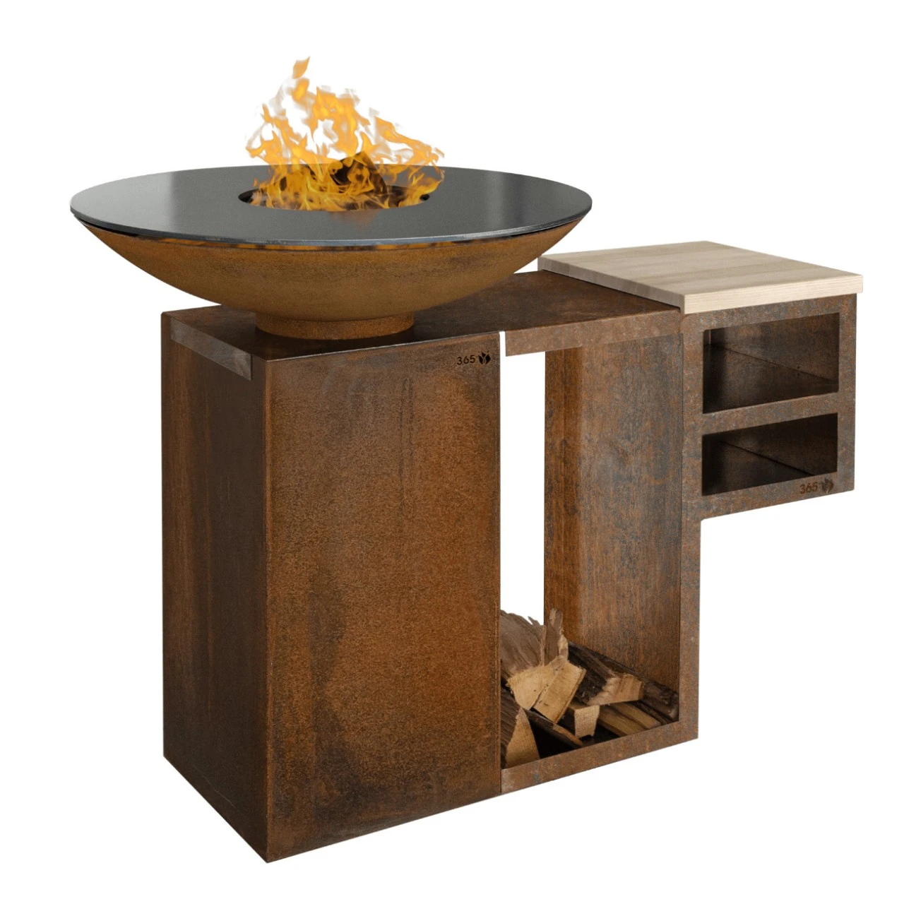 Gartenkamin Plancha Grill Premium PIO80 Cortenstahl 4 Gartenkamin Plancha Grill Premium PIO80 Cortenstahl – Bild 2