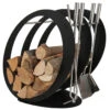 Designer Ovale Holzablage Mit Kaminbesteck Schwarz -Heizungsanlagen sa001b web 1280x1280