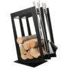 Designer Rechteckige Holzablage Mit Kaminbesteck Schwarz -Heizungsanlagen sa002b web 1280x1280