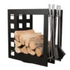 Designer Quadratische Holzablage Mit Kaminbesteck Schwarz -Heizungsanlagen sa004b web 1280x1280