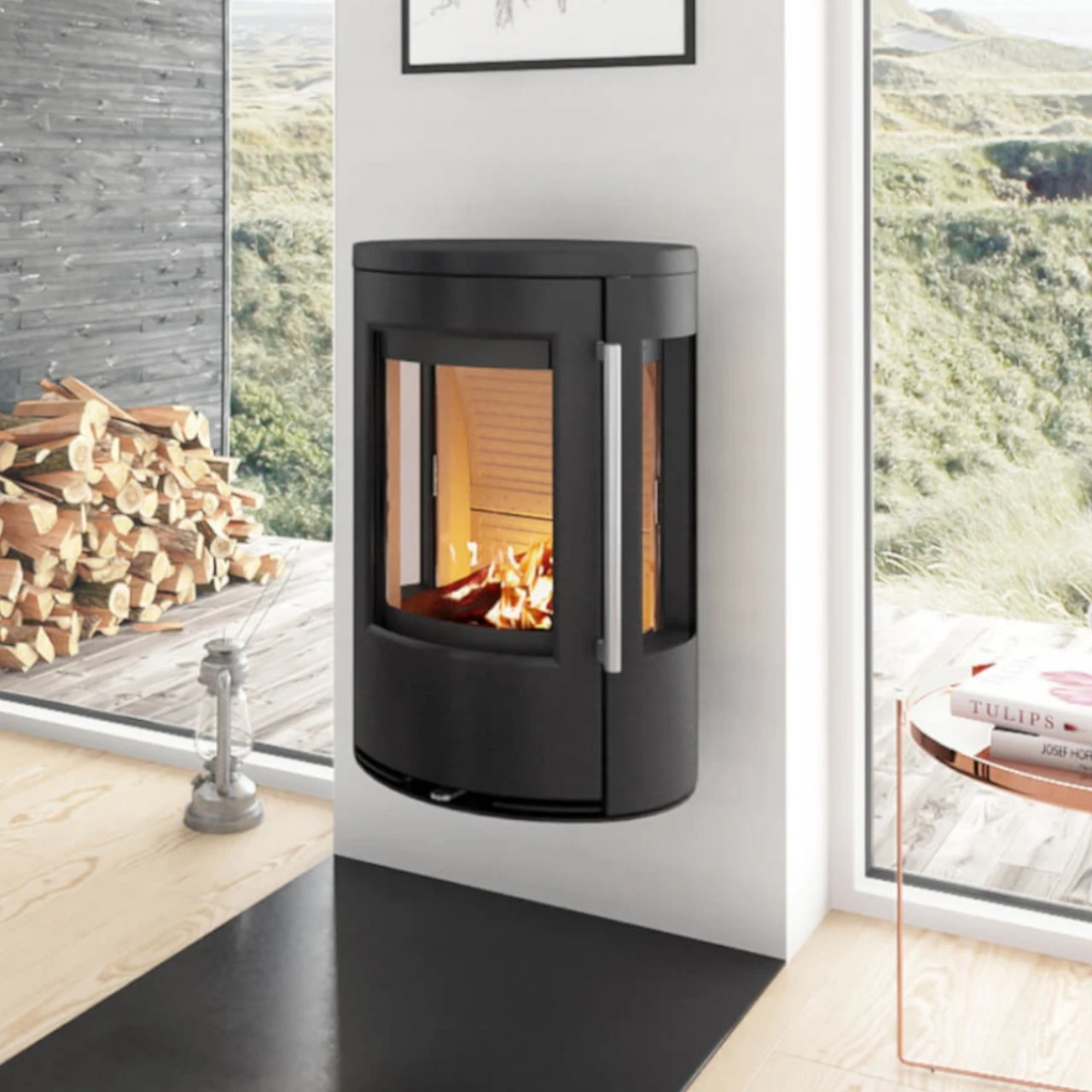 TT23RGW Panorama Wand-Kaminofen 5kW Schwarz 4 TT23RGW Panorama Wand-Kaminofen 5kW Schwarz – Bild 2