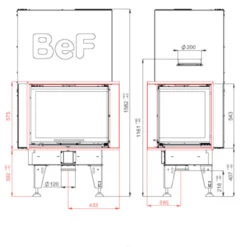 Therm V8CP Eck-Kamineinsatz Rechts 8kW Hebetür -Heizungsanlagen therm v8cp masse1 1280x1280