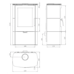 Falun Gussgrau Kaminofen 8kW -Heizungsanlagen thorma kaminofen falun masse 1280x1280