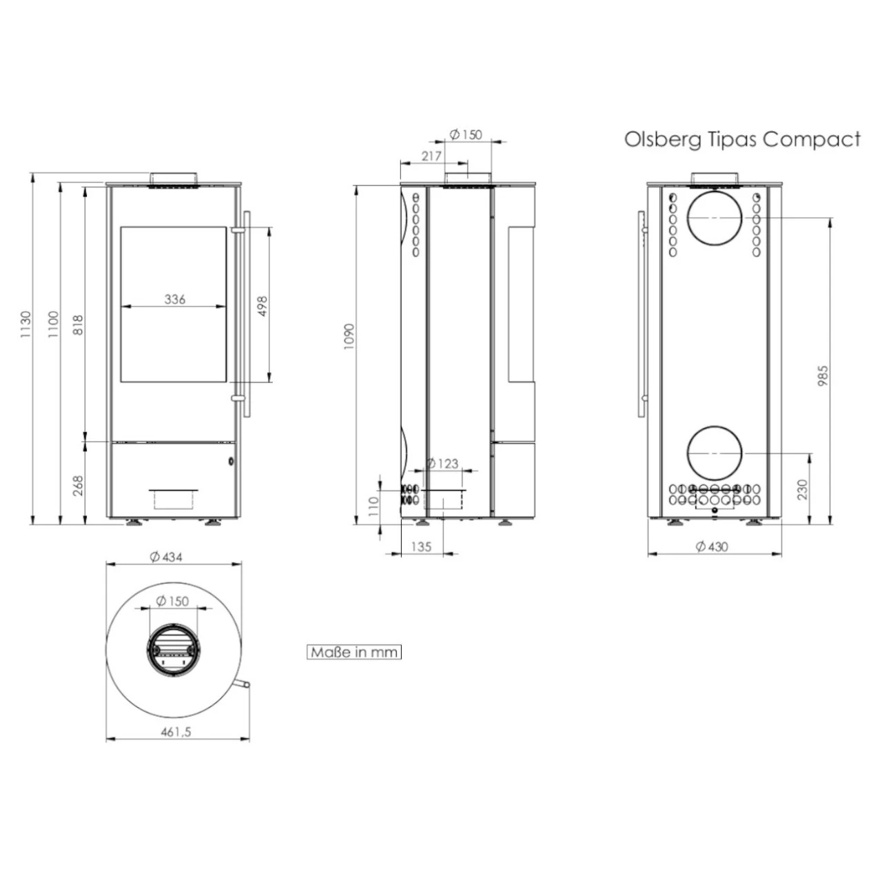 Tipas Compact Kaminofen Keramik Schneeweiß 4kW DIBt 6 Tipas Compact Kaminofen Keramik Schneeweiß 4kW DIBt – Bild 4
