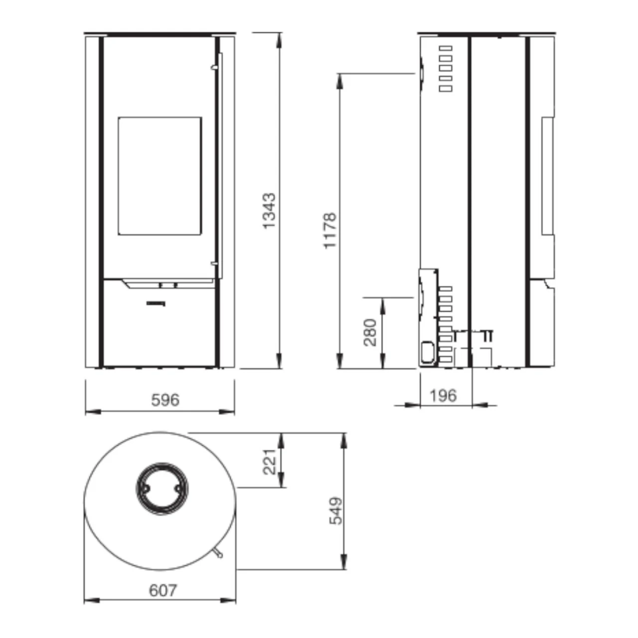 Tolima Aqua Wasser-Kaminofen Keramik Hämatit 3+5kW 9 Tolima Aqua Wasser-Kaminofen Keramik Hämatit 3+5kW – Bild 7