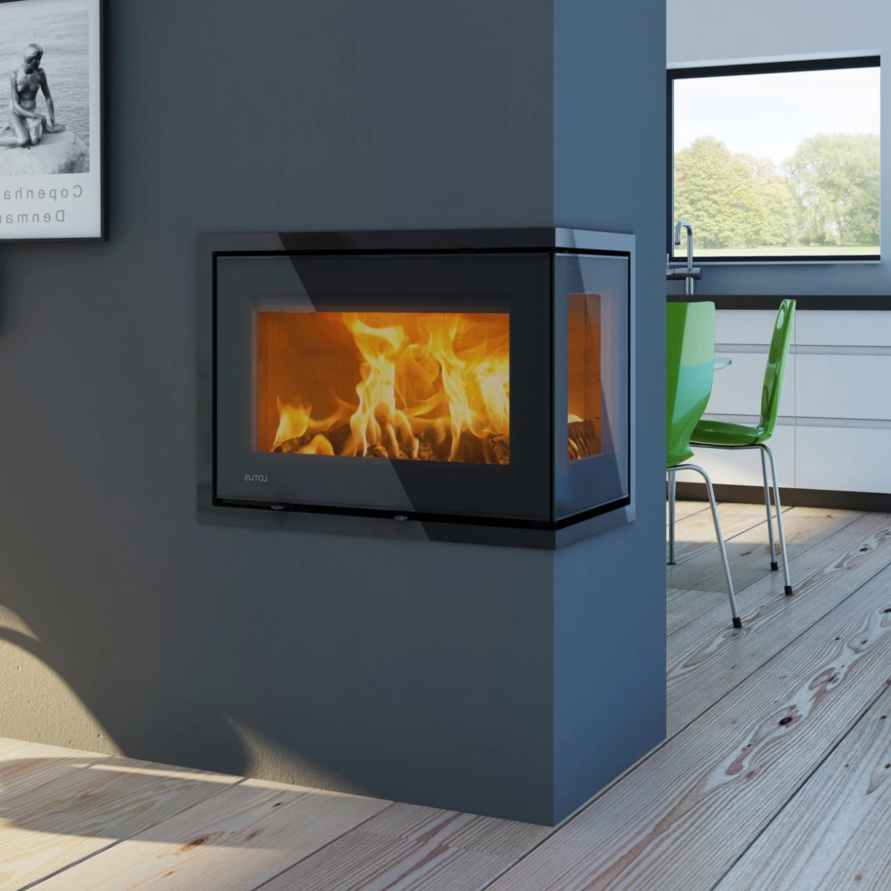 Unico 11 Eck-Kaminkassette Zum Einbau 6kW Rechtsverglasung 4 Unico 11 Eck-Kaminkassette Zum Einbau 6kW Rechtsverglasung – Bild 2